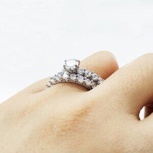 ▶Luxury 2pcs/Set Wedding Engagement Ring Set for Women, F135